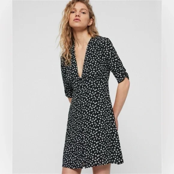 All Saints Kors scatter ditsy floral dress black 30634 - Picture 5 of 9
